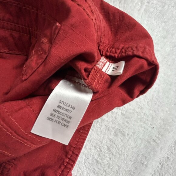 Cabi Womens Cargo Crop Capri Pants Size 10 Weathered Red Convertible #340 New - Picture 5 of 11